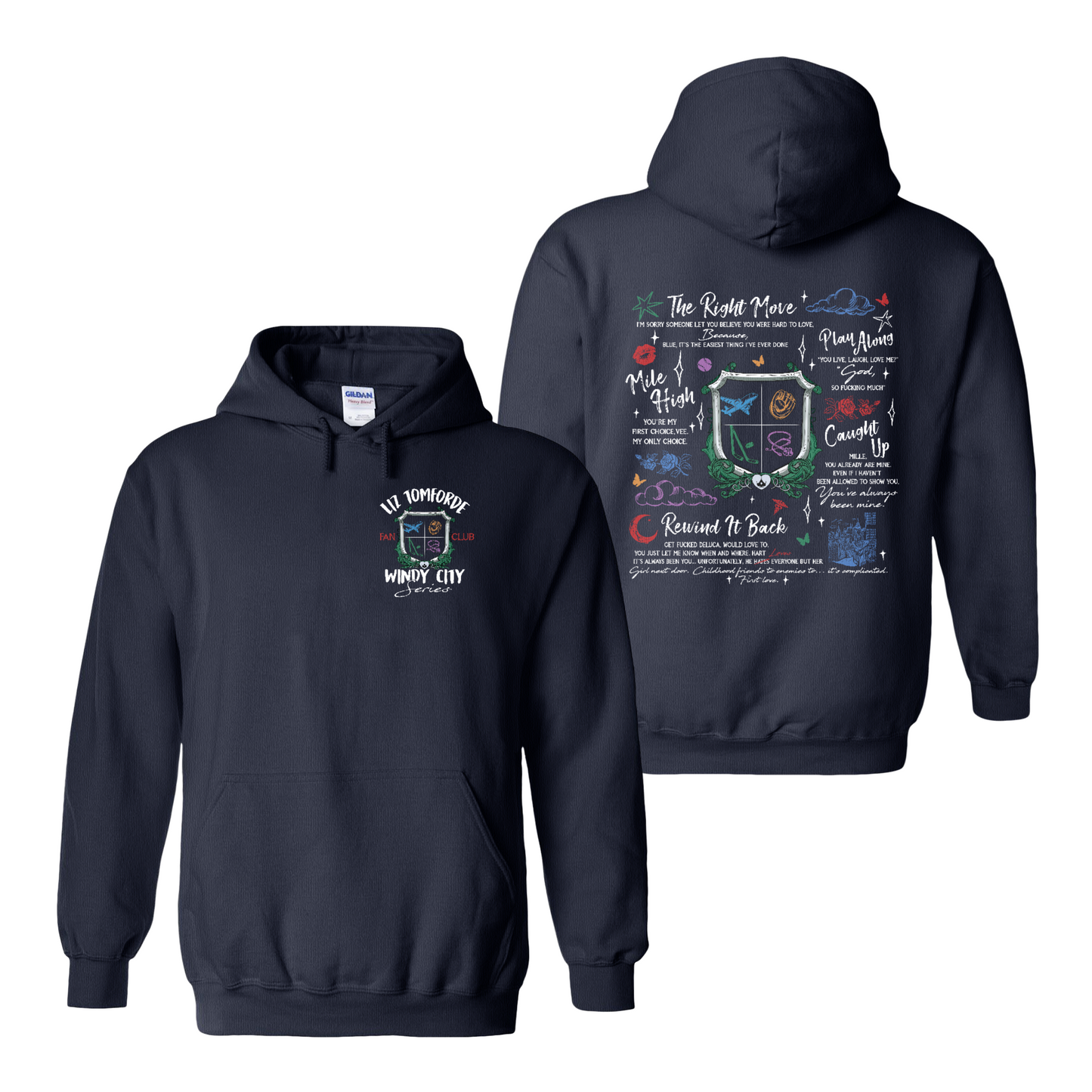 Ice Hockey Romance Hoodie, Windy City Series Book Hoodie 2 Sides, Liz Tomforde Fan Club Hoodie