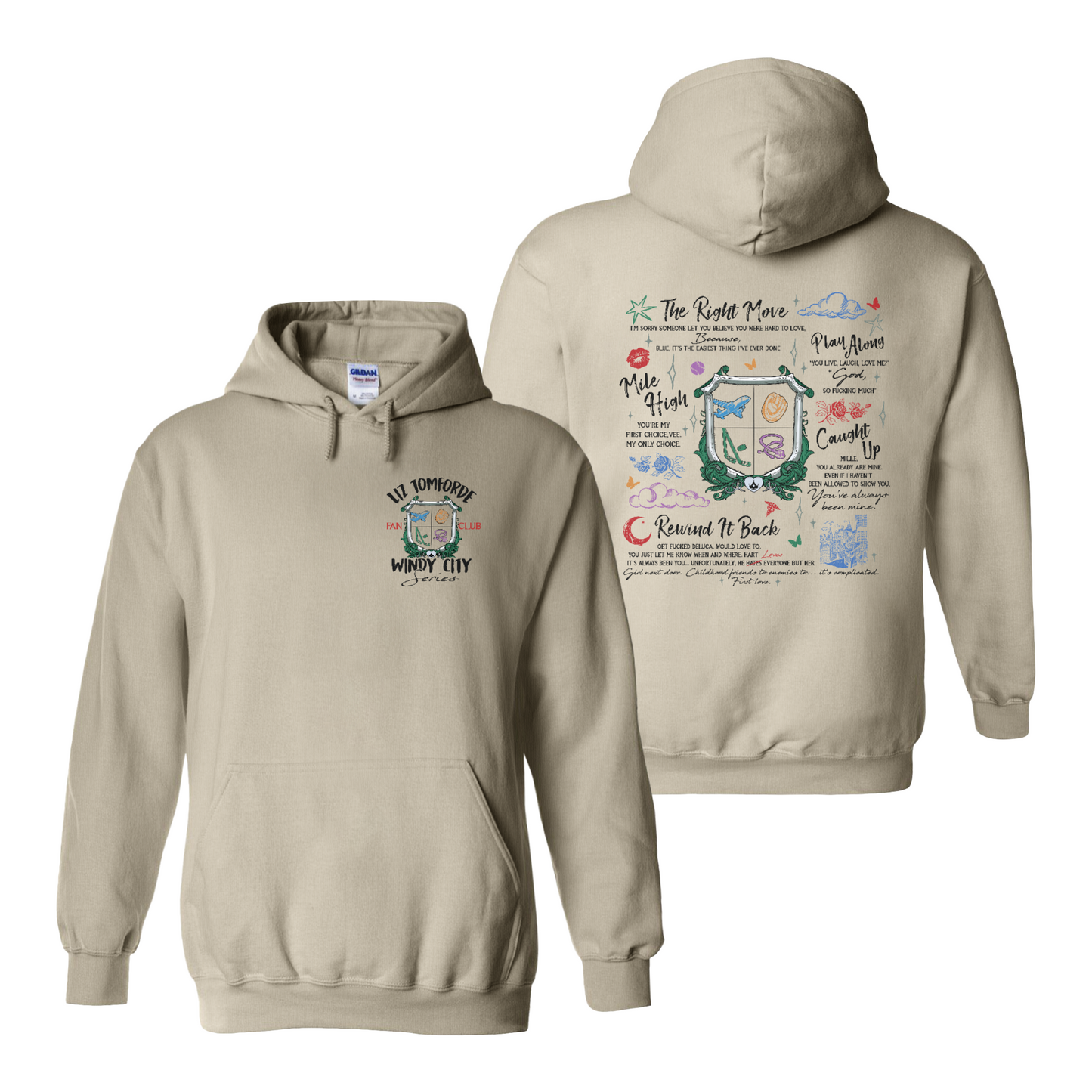 Ice Hockey Romance Hoodie, Windy City Series Book Hoodie 2 Sides, Liz Tomforde Fan Club Hoodie