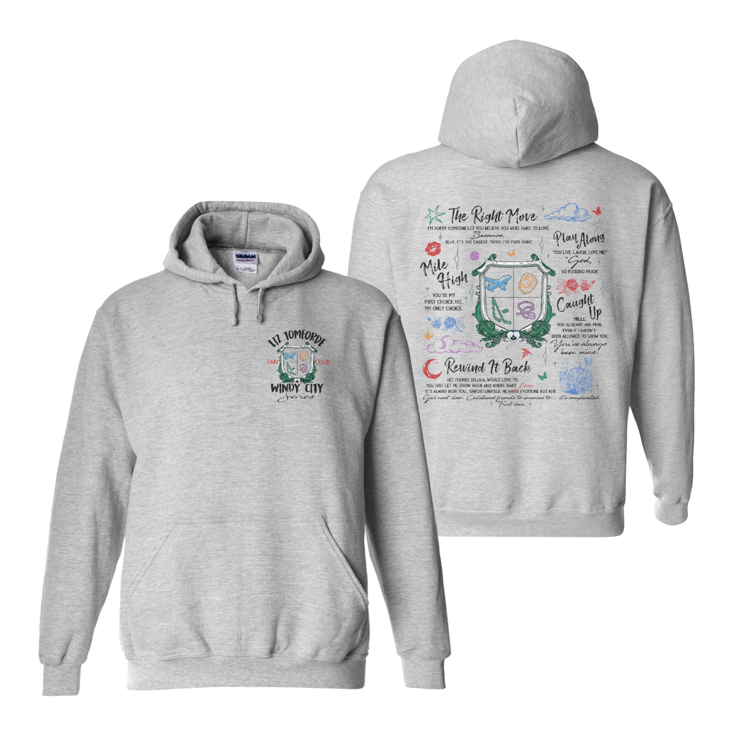 Ice Hockey Romance Hoodie, Windy City Series Book Hoodie 2 Sides, Liz Tomforde Fan Club Hoodie