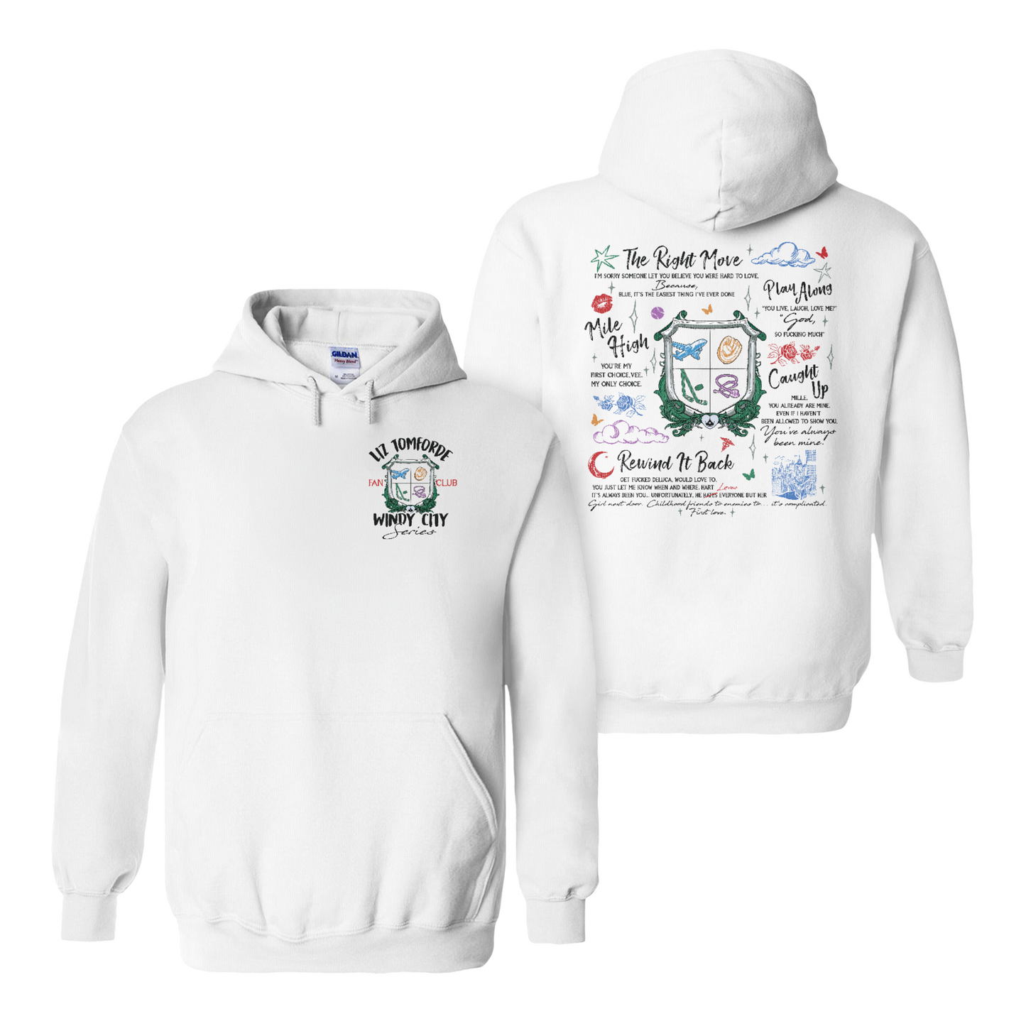 Ice Hockey Romance Hoodie, Windy City Series Book Hoodie 2 Sides, Liz Tomforde Fan Club Hoodie