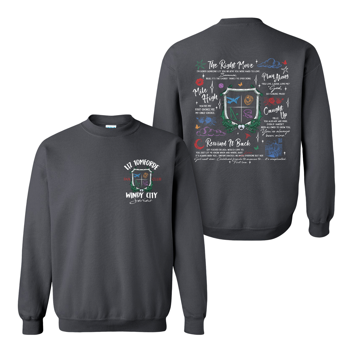 Ice Hockey Romance Sweatshirt, Windy City Series Book Sweatshirt 2 Sides, Liz Tomforde Fan Club Sweatshirt
