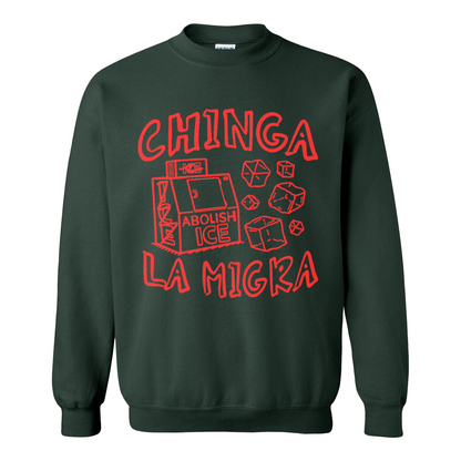 Immigrant Human Rights Sweatshirt, Chinga La Migra Sweatshirt, Abolish Ice No Human Is Illegal Sweatshirt