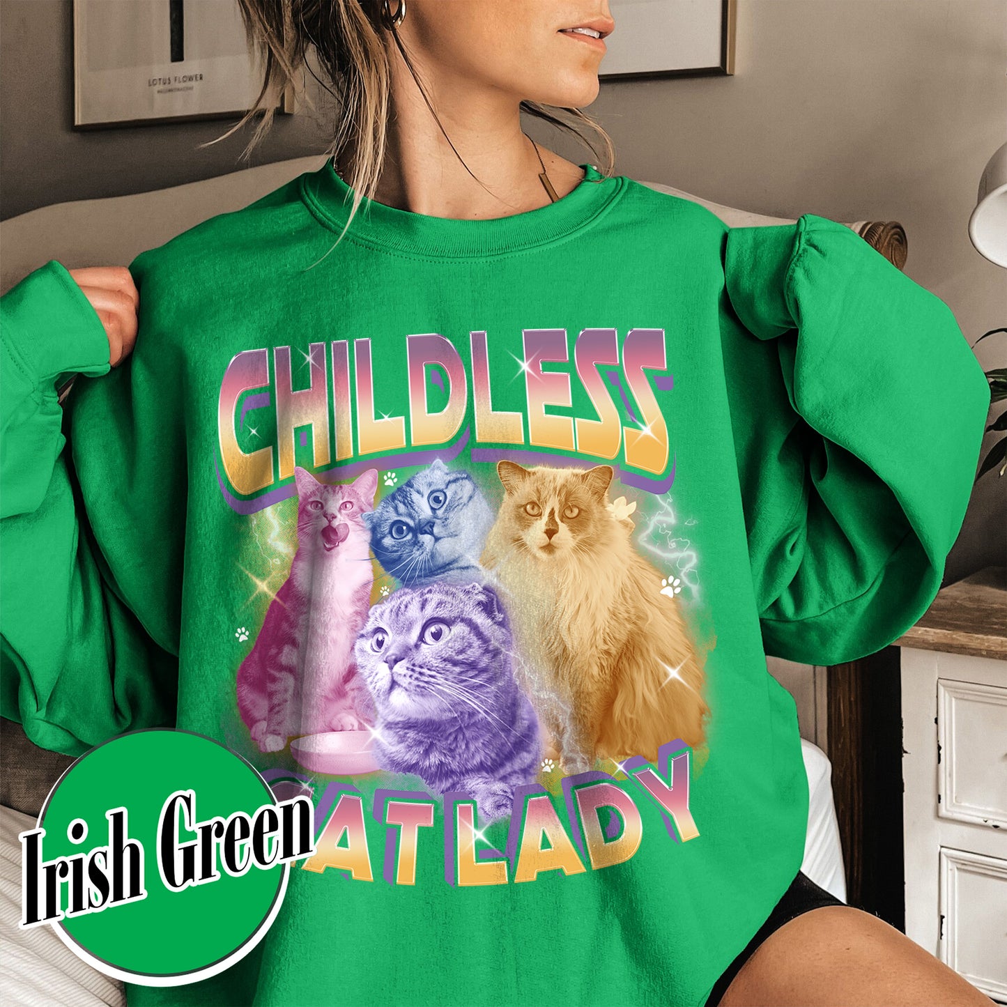 Election Sweatshirt, Childless Cat Lady Custom Bootleg 2024 Sweatshirt, Madame President Sweatshirt