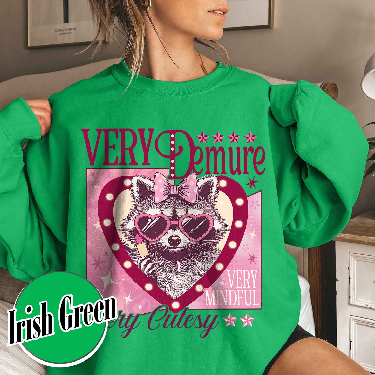 Funny Racoon Sweatshirt, Very Demure Very Mindful Sweatshirt, Demure Social Club Sweatshirt