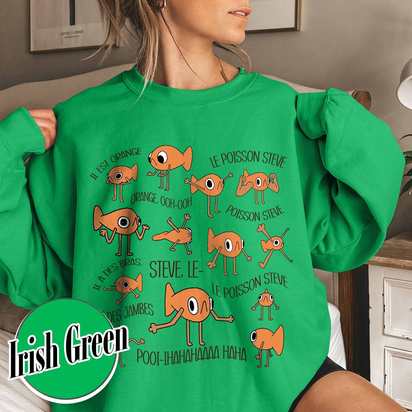 Le Poisson Steve Sweatshirt, Funny Meme Sweatshirt, Viral Meme Tiktok Sweatshirt