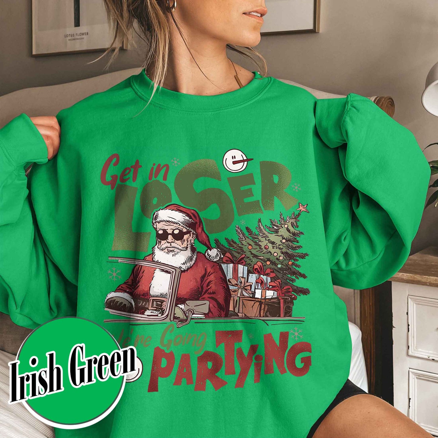 Christmas Party Sweatshirt, Get in Loser Christmas Sweatshirt, Retro Christmas Sweatshirt, Vintage Santa Sweatshirt, Funny Retro 90s Sweatshirt, Christmas Squad Sweatshirt