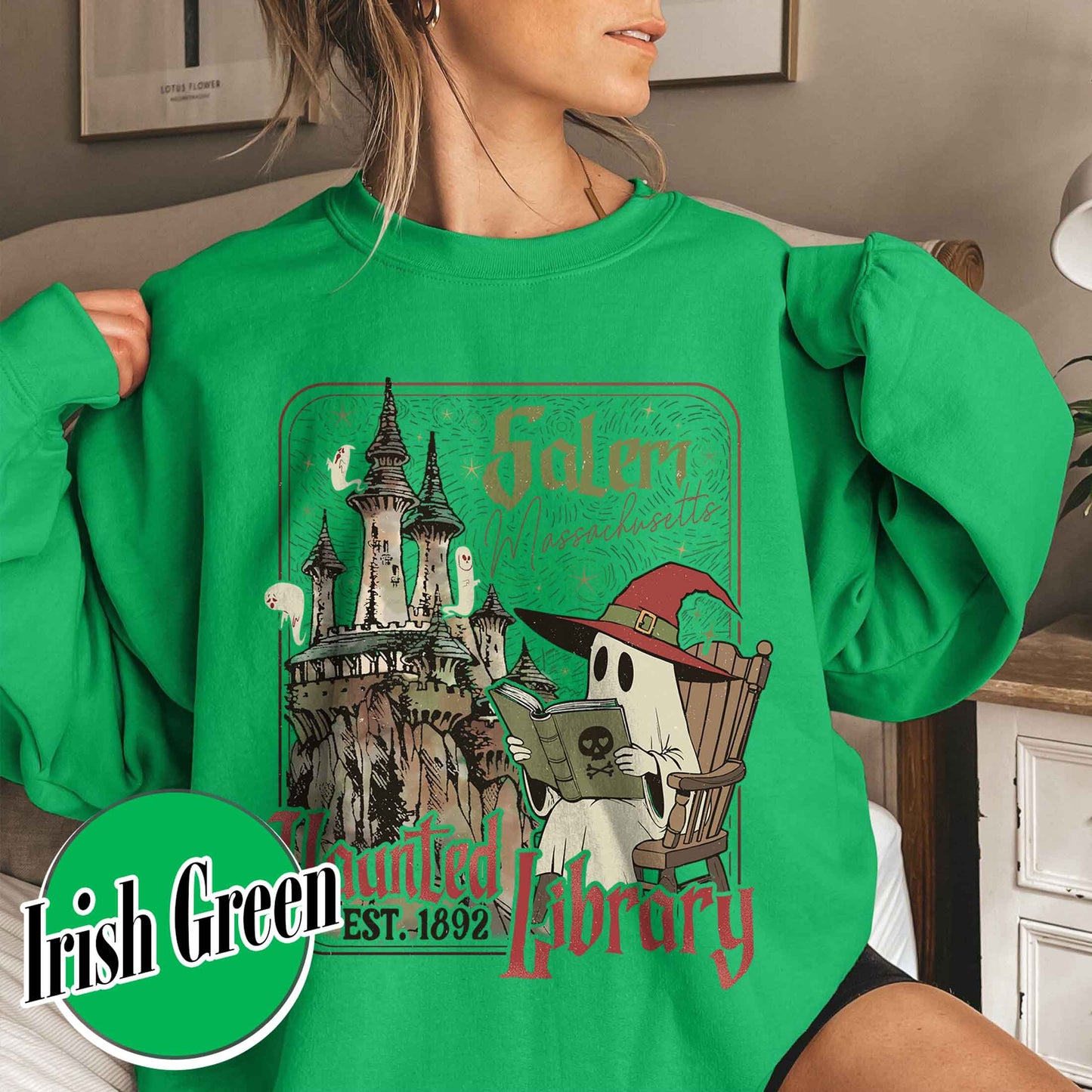 Halloween Book Lover Sweatshirt, the Haunted Library Sweatshirt, Salem Book Club Sweatshirt