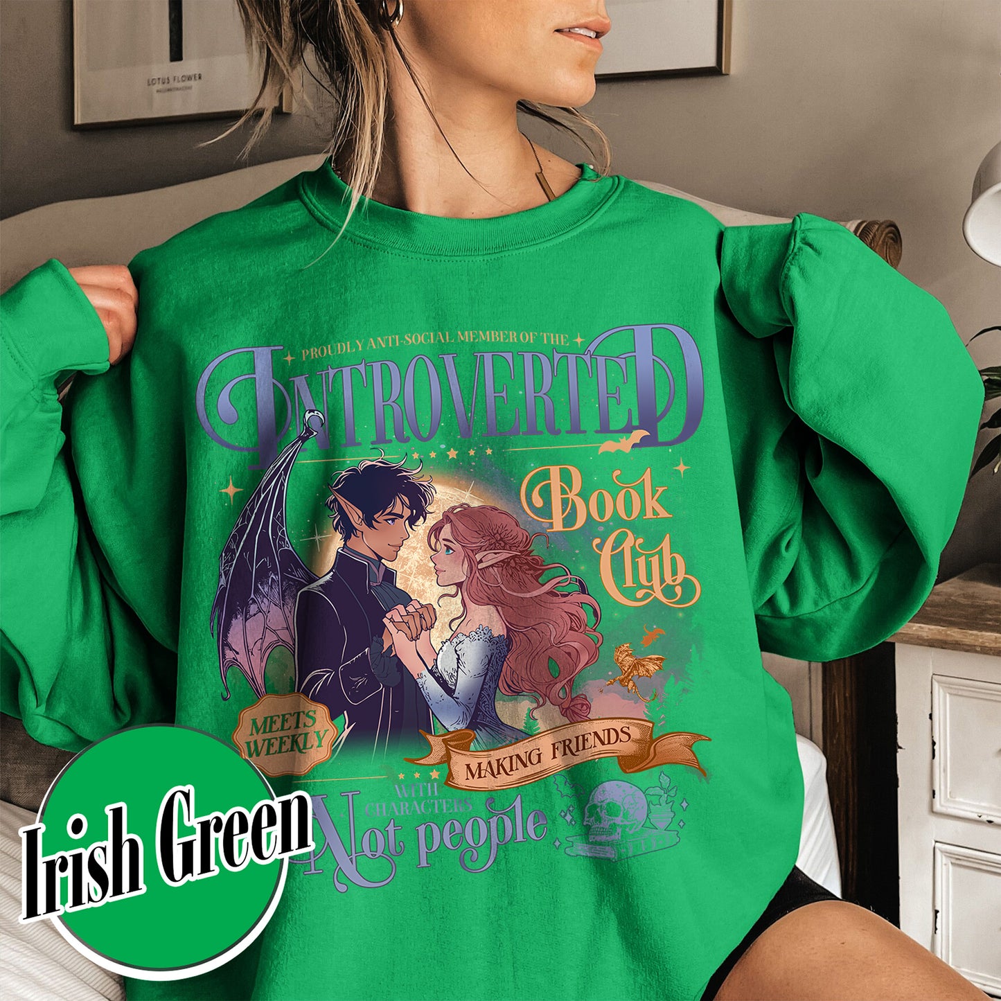 Introverted Book Club Sweatshirt, Romantasy Readers Society Sweatshirt, Antisocial Book Club Sweatshirt
