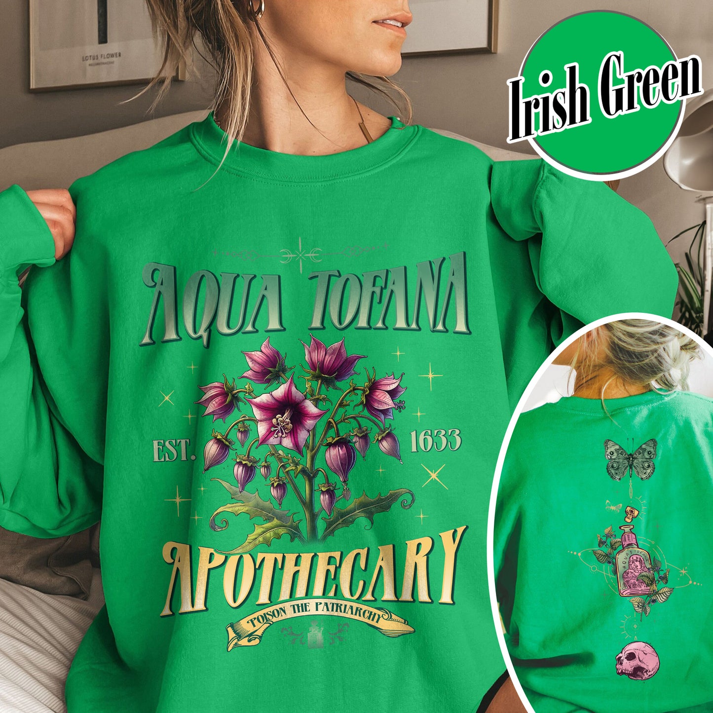 Aqua Tofana Apothecary Sweatshirt, Aqua Tofana Sweatshirt, Funny Feminist Aqua Tofana Apothecary Sweatshirt, Poison the Patriarchy, Womens Rights Sweatshirt