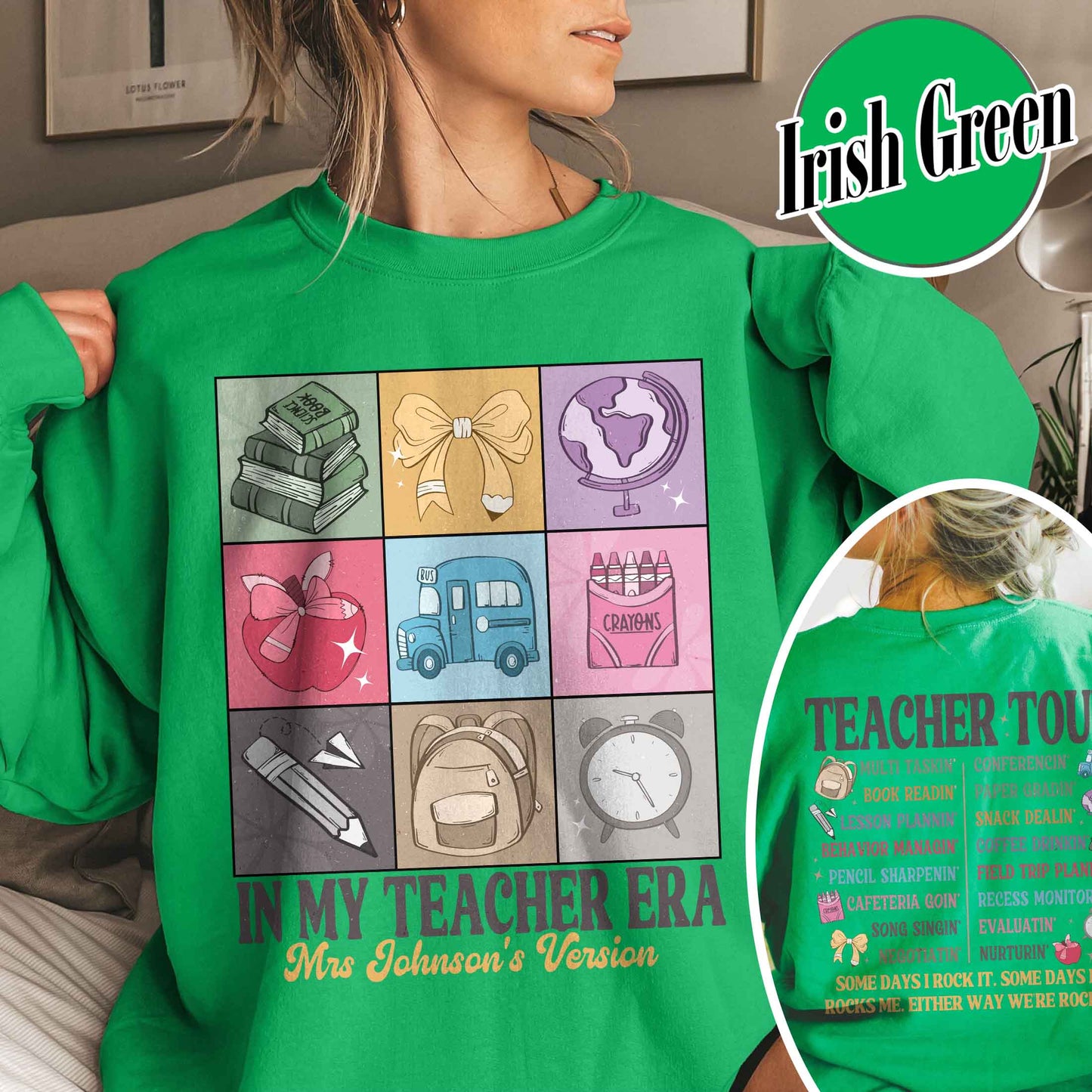 Back to School Sweatshirt, Custom Name Teacher Sweatshirt, Abcd Teacher Tour Sweatshirt, Gift for Teacher