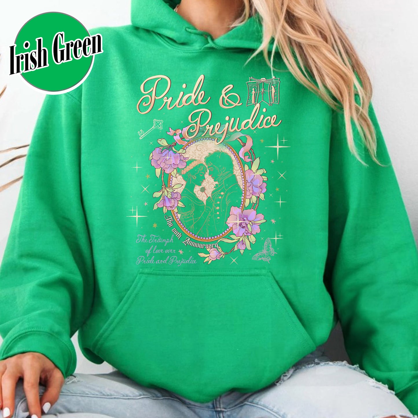 Bookish Hoodie, Pride and Prejudice 20th Anniversary Hoodie for Fan, Pemberley Hoodie