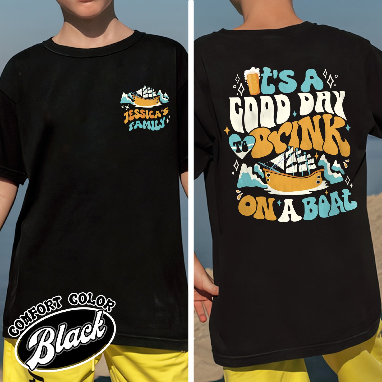 It Is Good Day To Drink on a Boat Comfort Color Youth Shirt, Its a Good Day To Drink on a Boat, Cruise Vacation Shirt, Cruise Crew 2024 Vacation, Family Vacation