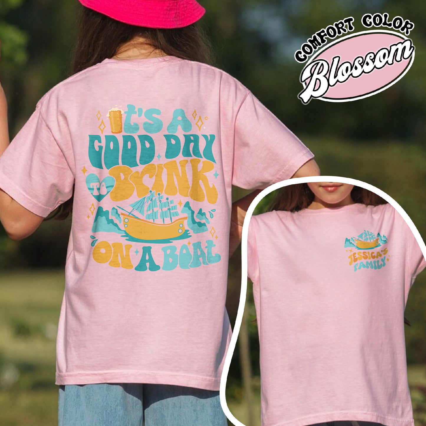 It Is Good Day To Drink on a Boat Comfort Color Youth Shirt, Its a Good Day To Drink on a Boat, Cruise Vacation Shirt, Cruise Crew 2024 Vacation, Family Vacation