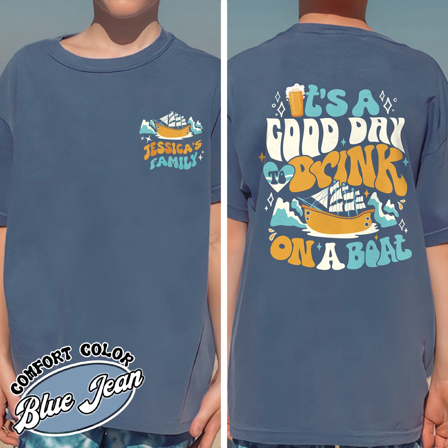It Is Good Day To Drink on a Boat Comfort Color Youth Shirt, Its a Good Day To Drink on a Boat, Cruise Vacation Shirt, Cruise Crew 2024 Vacation, Family Vacation