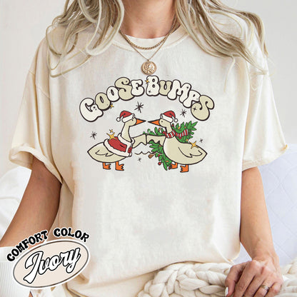 Silly Christmas Shirt, Serious Goose Funny Shirt, Cute Goose Shirt Gifts for Farm Girls, Aesthetic Meme Goose T-Shirt, Funny Goose Outfit