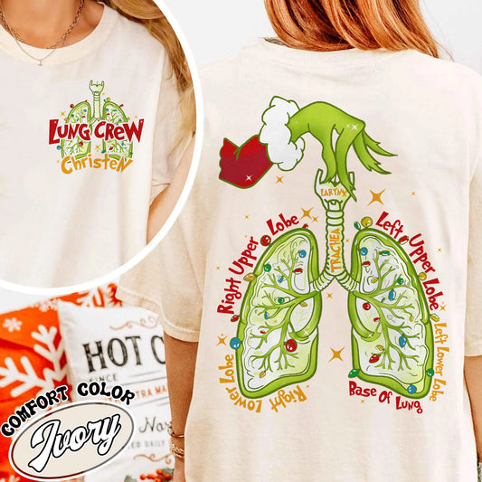 Christmas Nurse Shirt, Lung Cancer Team Shirts, Medical Student Shirt, Lung Anatomy Shirt, Lung Christmas Lights Shirts, Custom Lung Crew Shirt