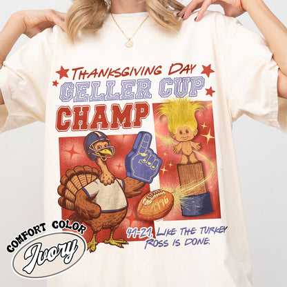 Geller Cup Champ Shirt, Friends Thanksgiving Football Shirt, Geller Cup Tshirt, Friends Shirt Football, Football Cup Shirt, Turkey Football Shirt