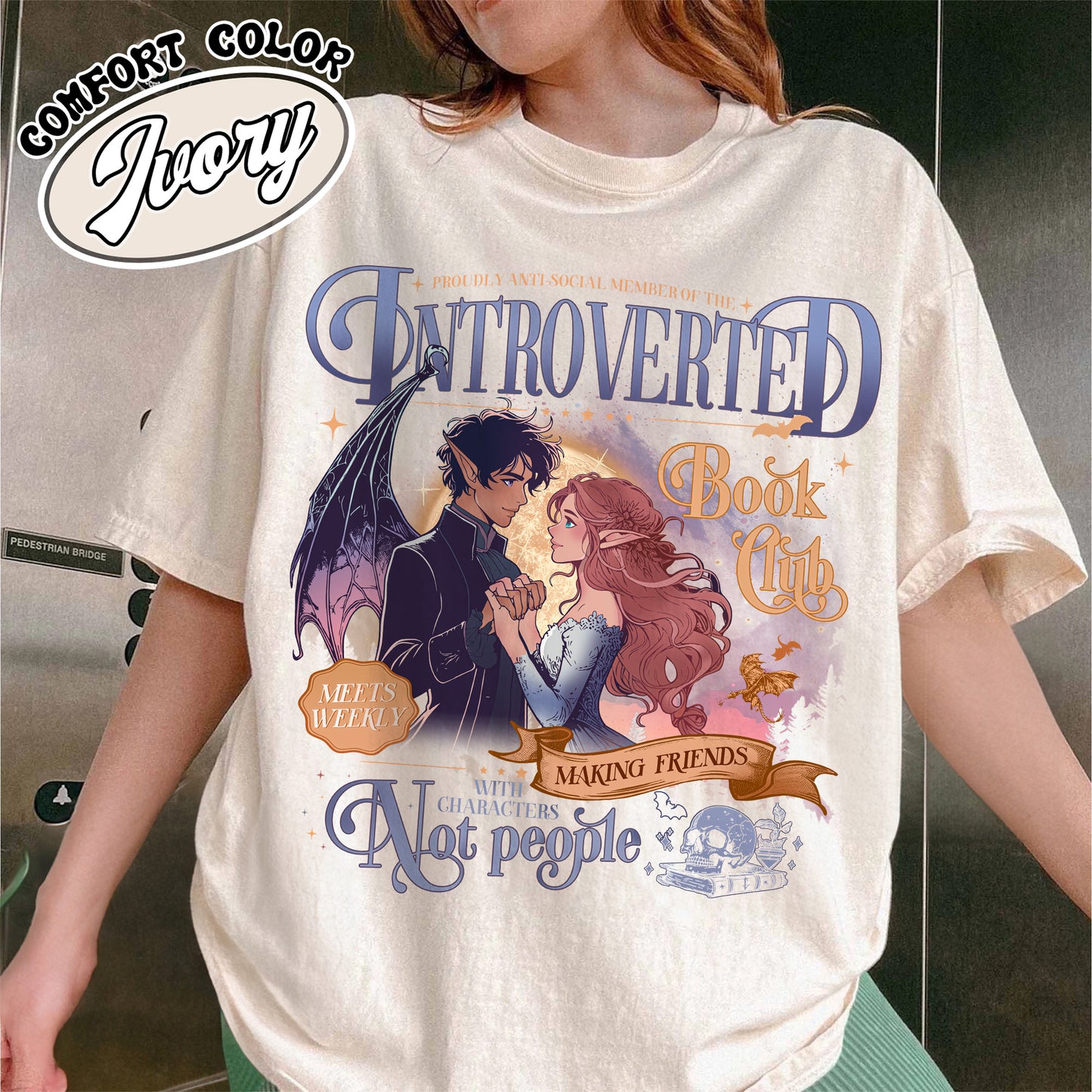 Introverted Reading Shirt, Introverted Book Club T-Shirt, Romantasy Readers Society, Introverted Book Club Shirt, Antisocial Book Club Tshirt