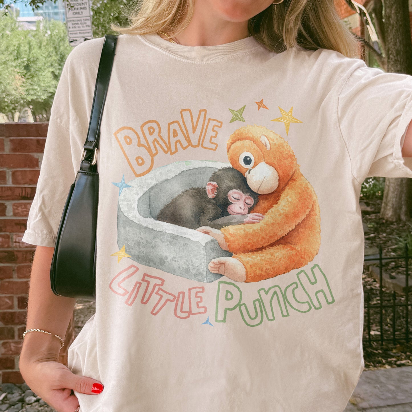 Punch the Monkey, Hang In There Punch, Team Punch, Baby Monkey Holding Plush Toy, Animal Lover Gift Tshirt