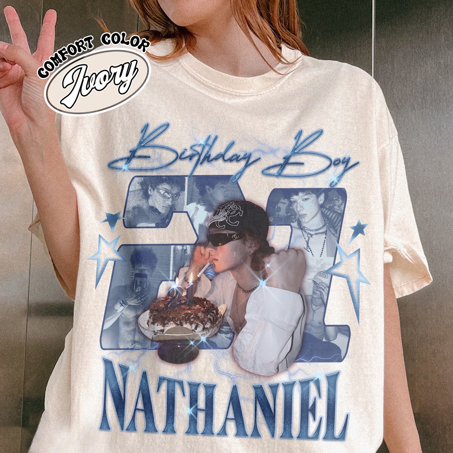 Custom Birthday Girl Shirt, Custom Photo Shirt, Photo Bootleg Shirt, Shirt With Face on It for Boyfriend Birthday Gift, Birthday Party Shirt