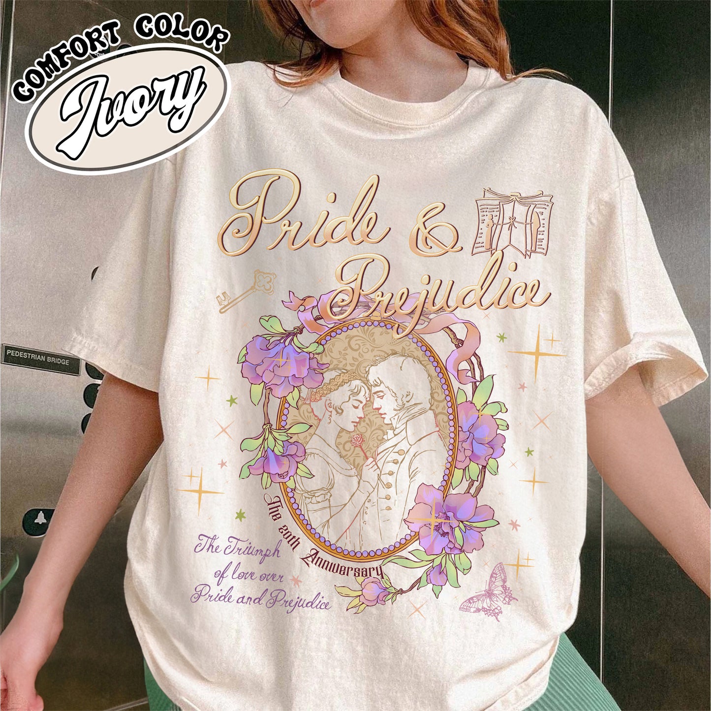 Bookish Comfort Color Shirt, Pride and Prejudice 20th Anniversary Shirt for Fan, Pemberley Shirt