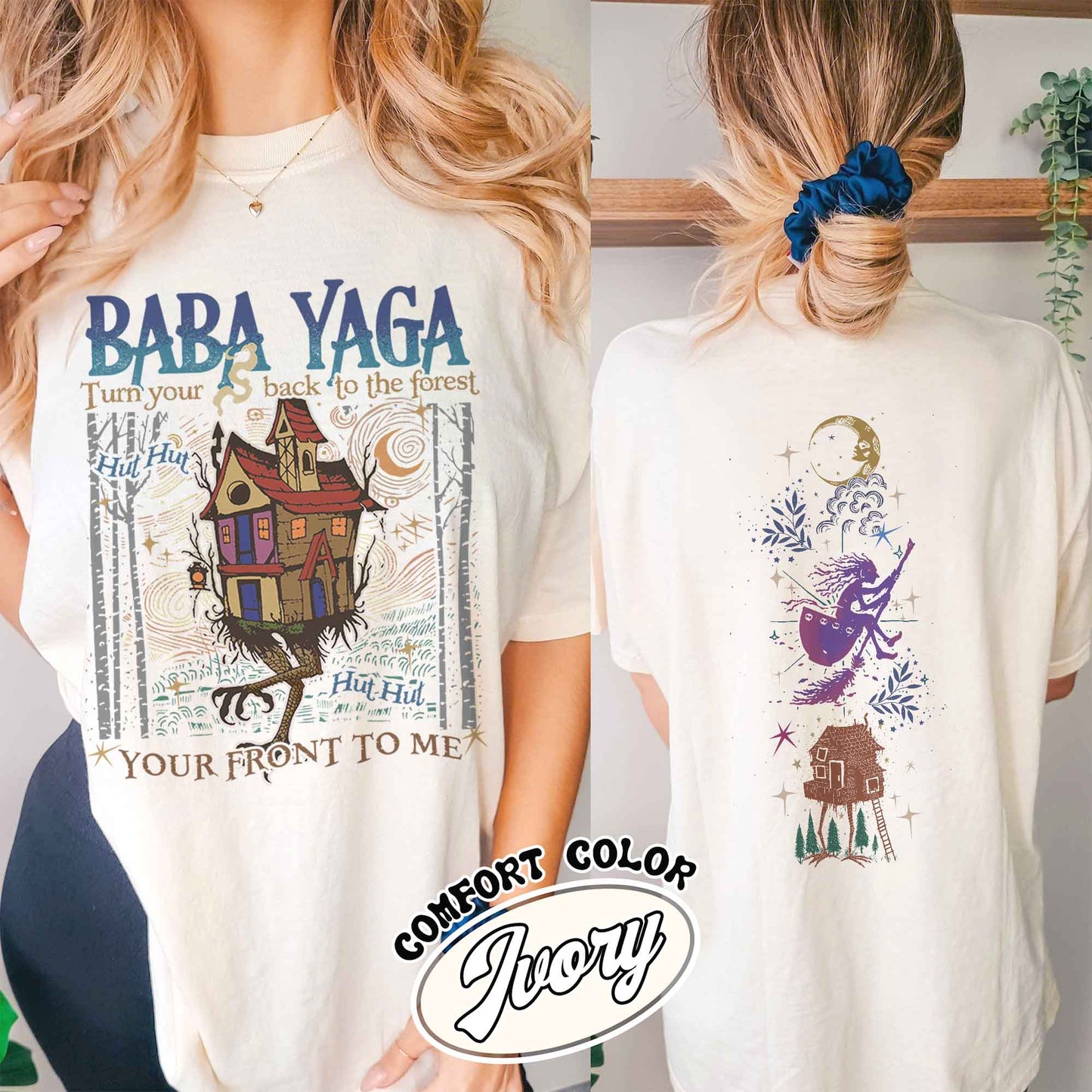 Baba Yaga Comfort Color Shirt, Baba Yaga House Shirt, I Still Read Fairy Tales, Fairy Tale Comfort Color Shirt, Baba Yaga Hut, Warm Slavic Folklore Graphic Shirt for Witches