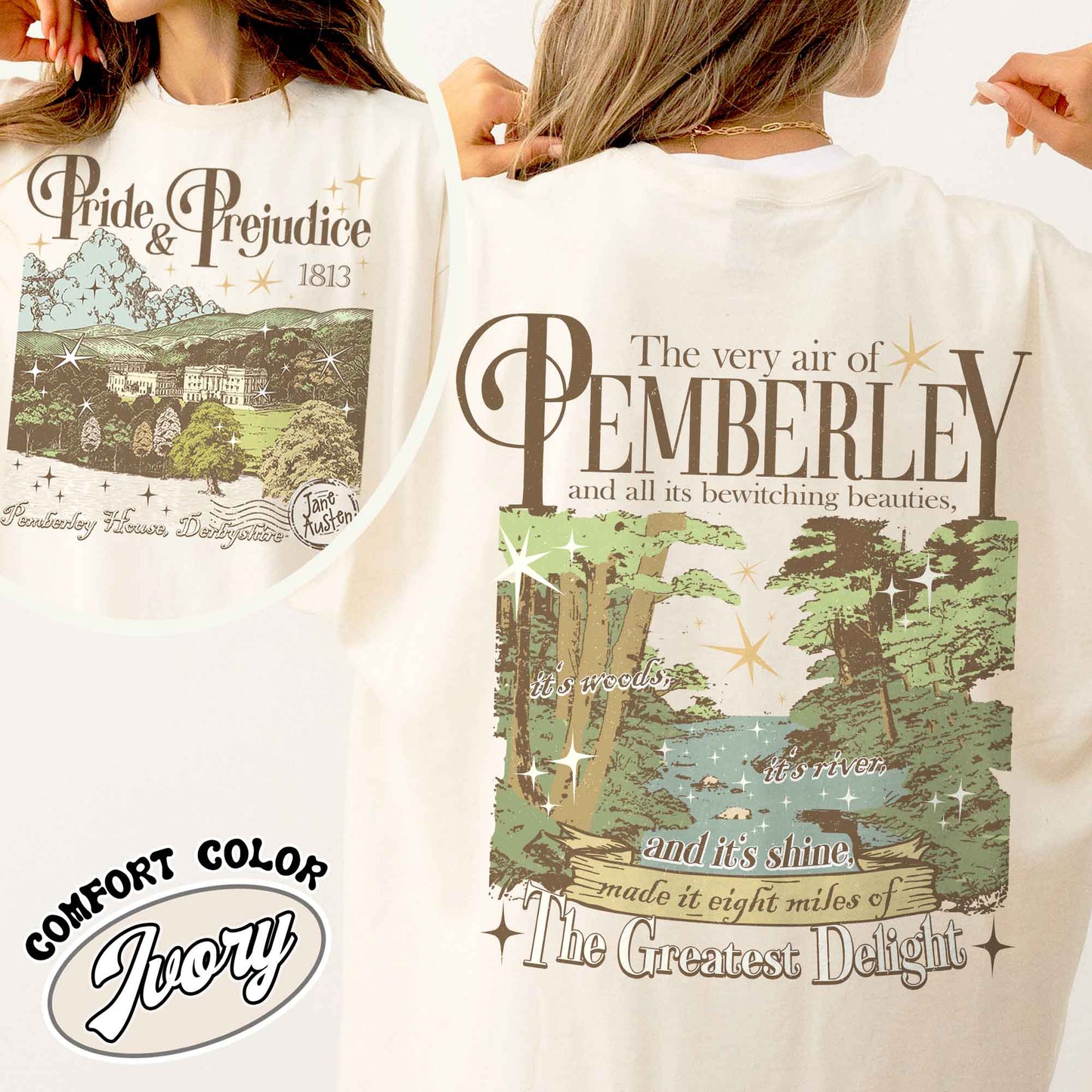 Pride and Prejudice Comfort Color shirt, Pemberley House Shirt