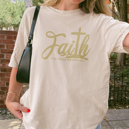 Faith Can Move Mountains Shirt | Christian Cross Bible Verse Tee