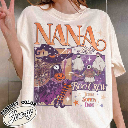 Custom Halloween Nana Witch Shirt, Personalized Halloween Mama Shirt, Spooky Mama Shirt, Spooky Mom Shirt, Halloween Shirt, Custom Name Halloween