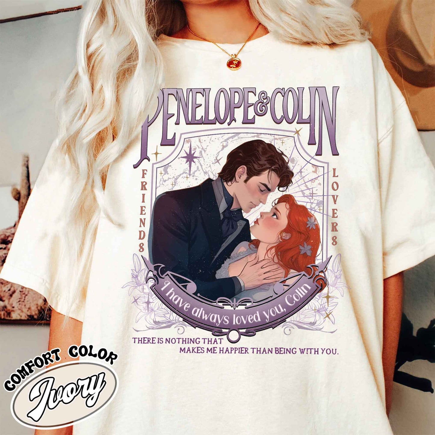 Penelope Featherington Comfort Color Shirt, Penelope and Colin Shirt, Lady Whistledown Colin and Penelope, Colin Carriage Ride, Pen and Colin Carriage Shirt