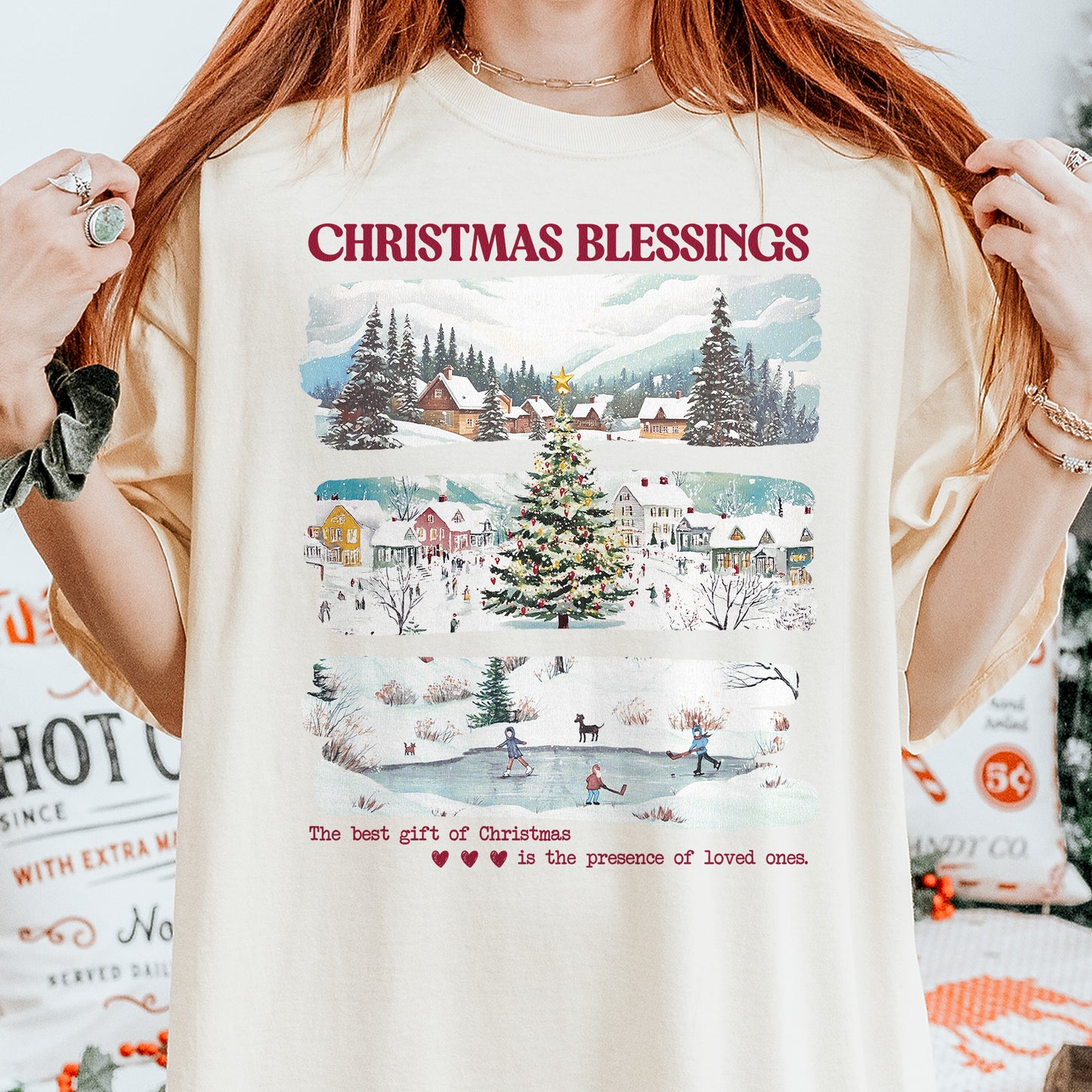 Merry Christmas Shirt: Christmas Blessings Shirt, Cute Santa Tee, Xmas Shirt