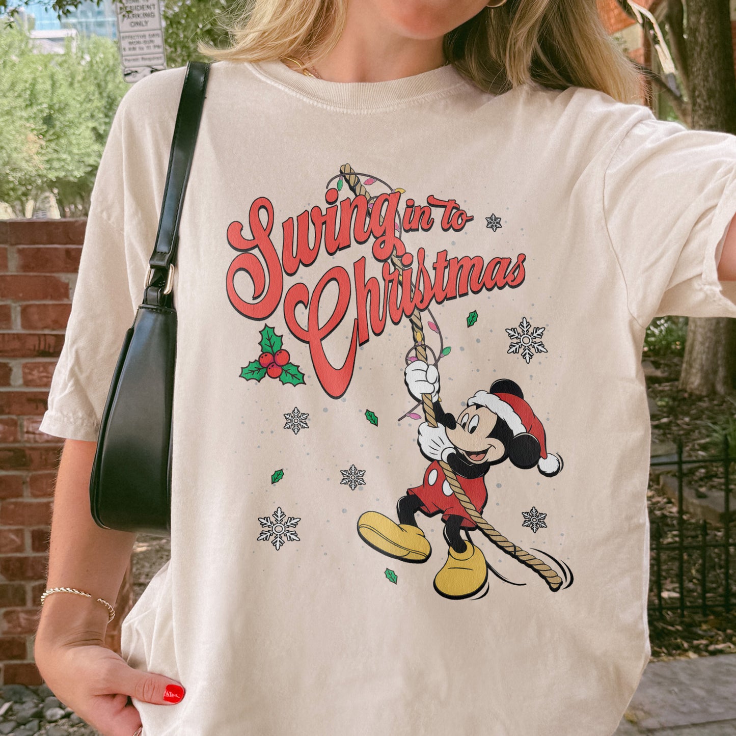 Swing Into Christmas Shirt: Funny Mickey Christmas Tee, Cute Holiday Shirt, Festive Disney Christmas Outfit Tshirt