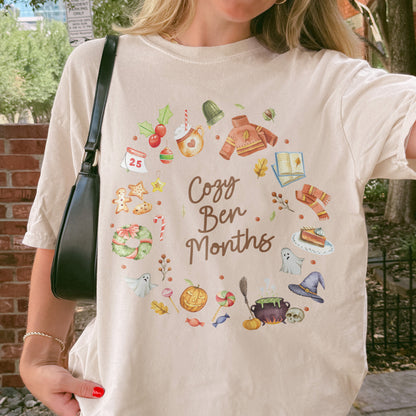 Cozy Ber Months Shirt, Fall Winter Seasonal Tee, Autumn Halloween Thanksgiving Christmas Top Tshirt