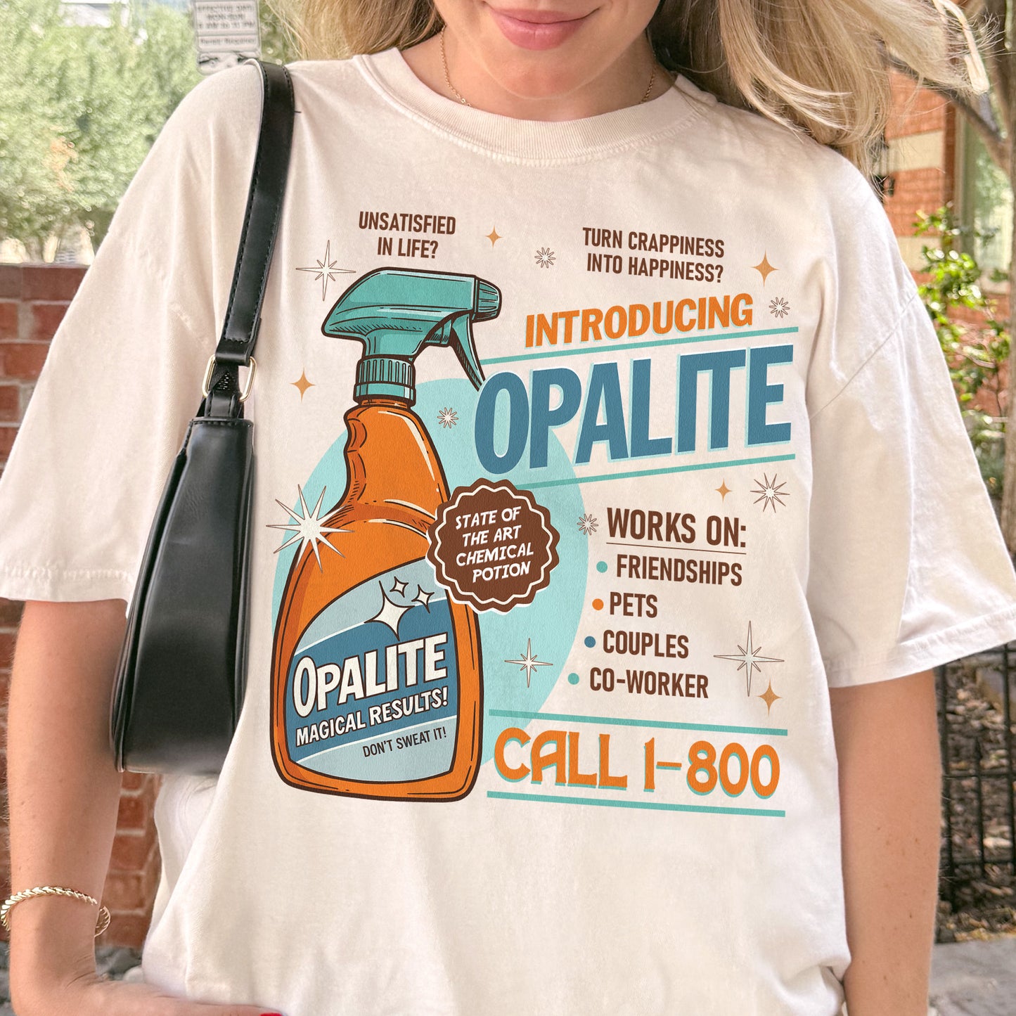 Opalite Spray Retro Graphic, Don't Sweat It, Magical Result, Showgirl Tshirt