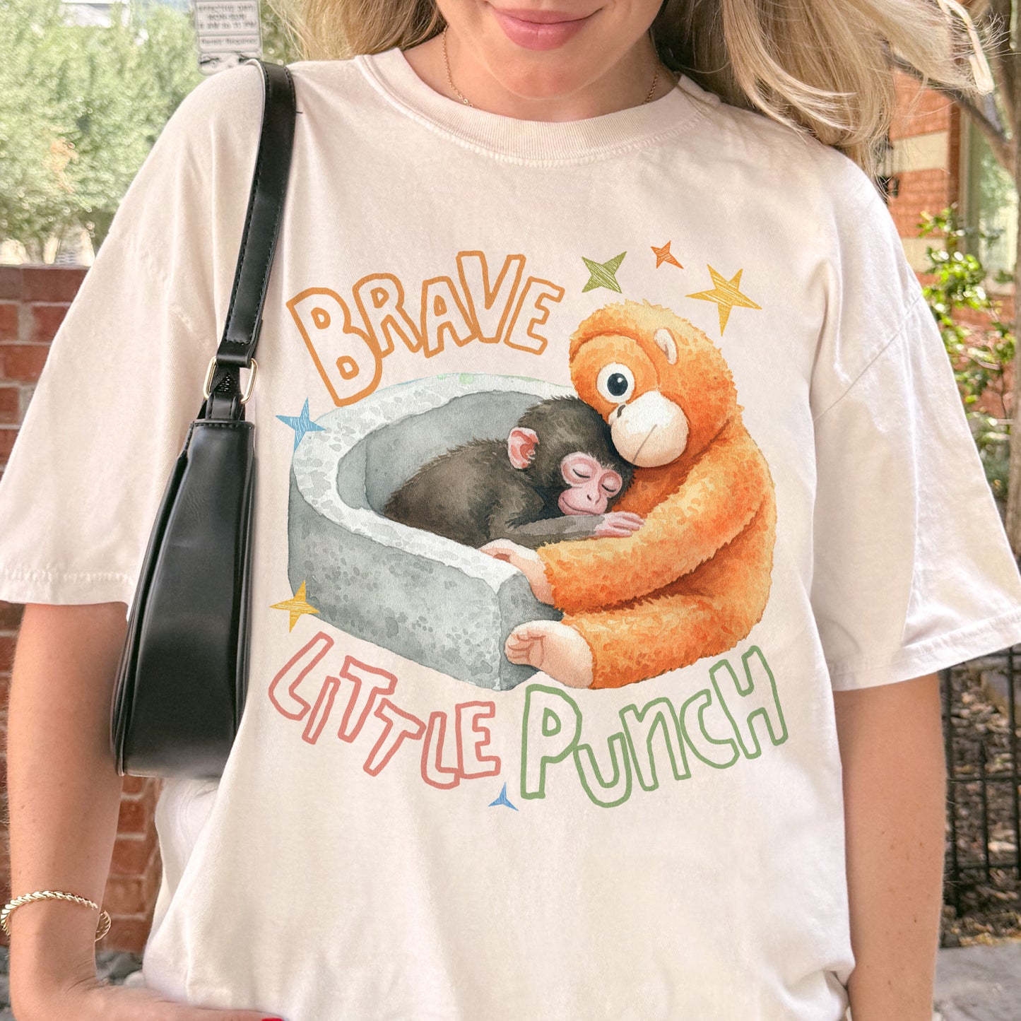 Punch the Monkey, Hang In There Punch, Team Punch, Baby Monkey Holding Plush Toy, Animal Lover Gift Tshirt