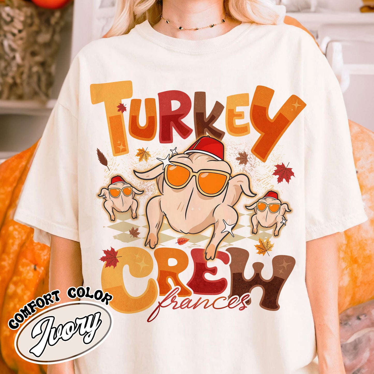 Turkey Crew Tshirt, Thanksgiving Shirt, Custom Family Thanksgiving, Turkey Squad Shirt, Friendsgiving T Shirts, Personalized Thanksgiving Shirt