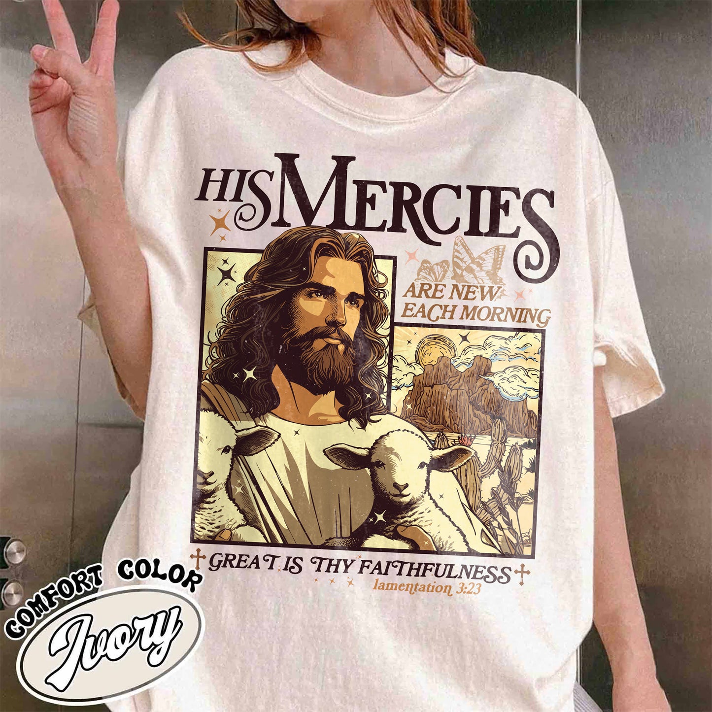 His Mercies Are New Everyday Shirt, Christian Shirt, Bible Verse Shirt, His Mercies Are New Each Morning Shirt, Jesus Apparel Faith Based Shirt