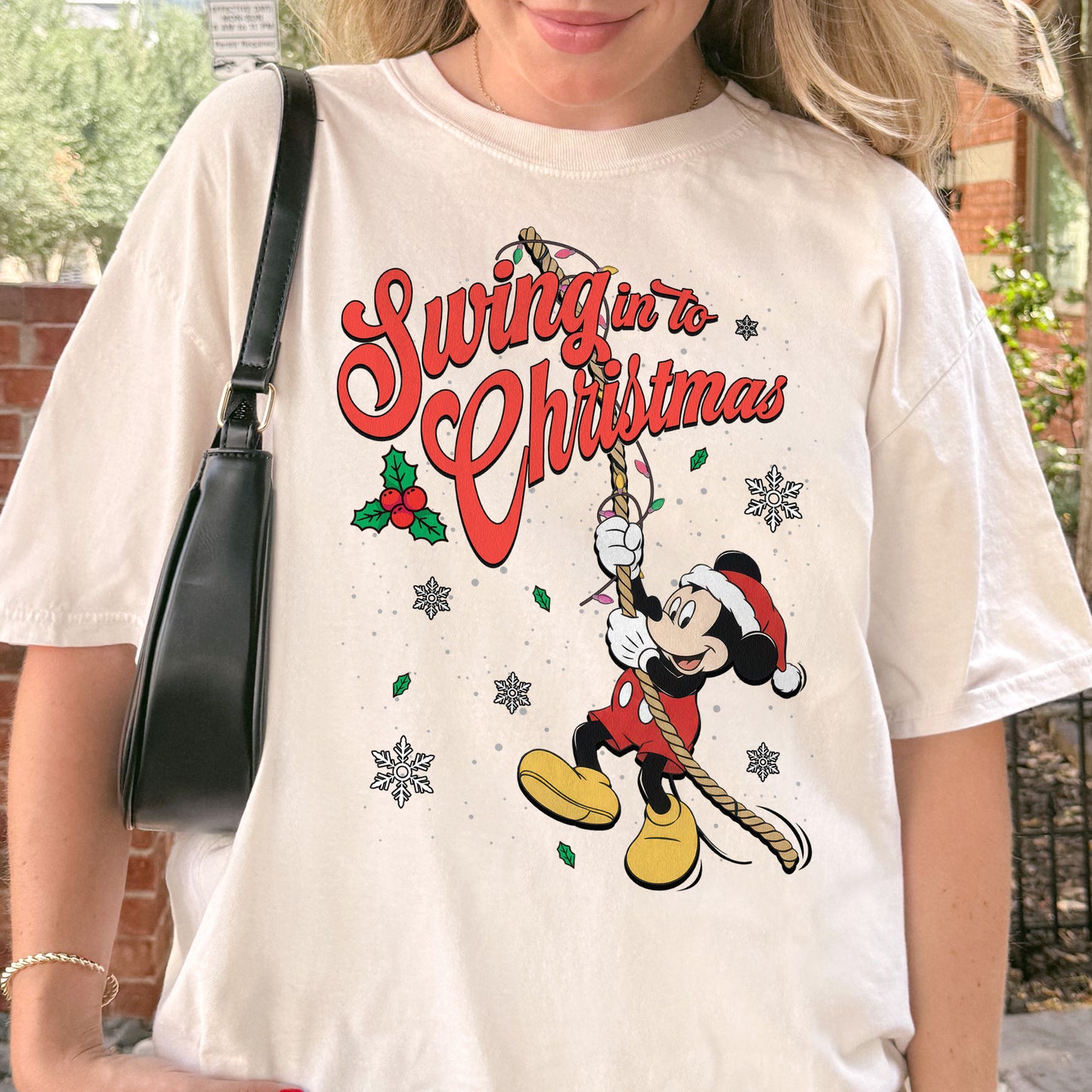 Swing Into Christmas Shirt: Funny Mickey Christmas Tee, Cute Holiday Shirt, Festive Disney Christmas Outfit Tshirt