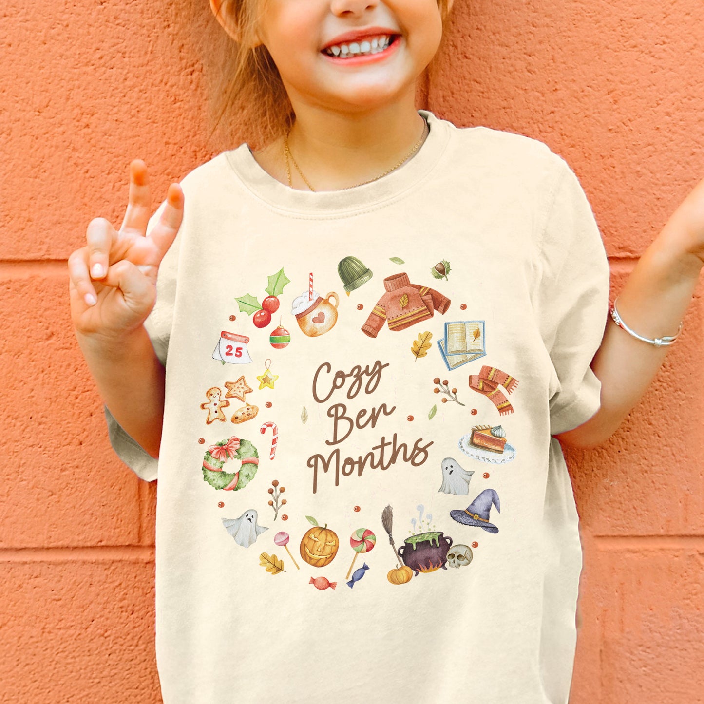 Cozy Ber Months Shirt, Fall Winter Seasonal Tee, Autumn Halloween Thanksgiving Christmas Top Youth Tshirt