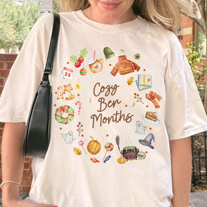 Cozy Ber Months Shirt, Fall Winter Seasonal Tee, Autumn Halloween Thanksgiving Christmas Top Tshirt