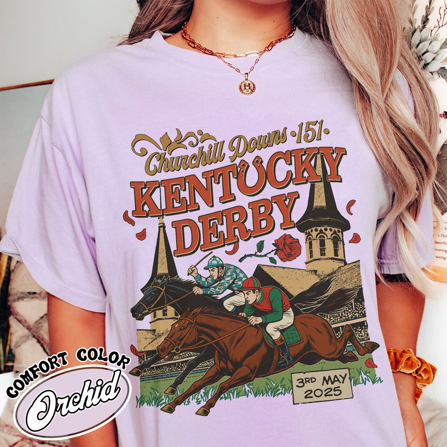 Kentucky Derby 2025 Comfort Color Shirt, 151st Run for the Roses Shirt, Horse Racing Lover Shirt