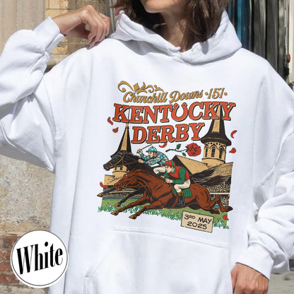 Kentucky Derby 2025 Hoodie, 151st Run for the Roses Hoodie, Horse Racing Lover Hoodie