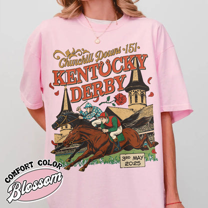 Kentucky Derby 2025 Comfort Color Shirt, 151st Run for the Roses Shirt, Horse Racing Lover Shirt