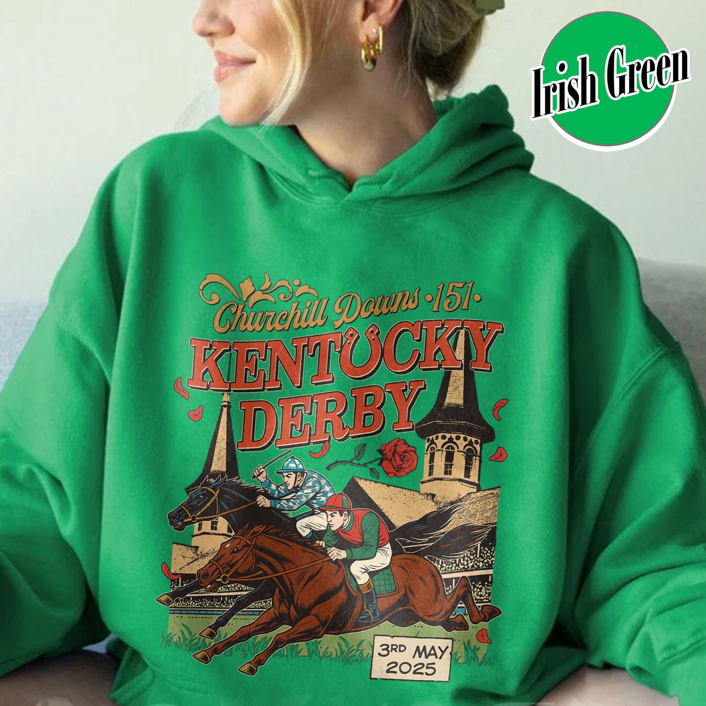 Kentucky Derby 2025 Hoodie, 151st Run for the Roses Hoodie, Horse Racing Lover Hoodie