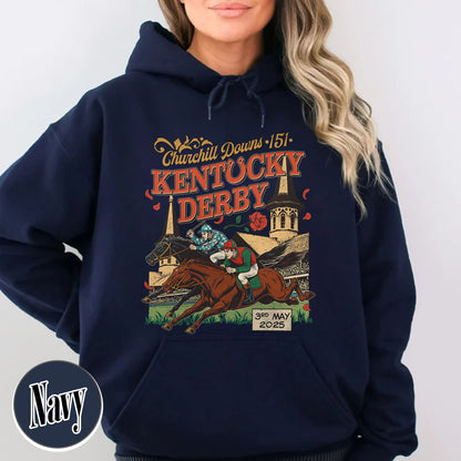 Kentucky Derby 2025 Hoodie, 151st Run for the Roses Hoodie, Horse Racing Lover Hoodie