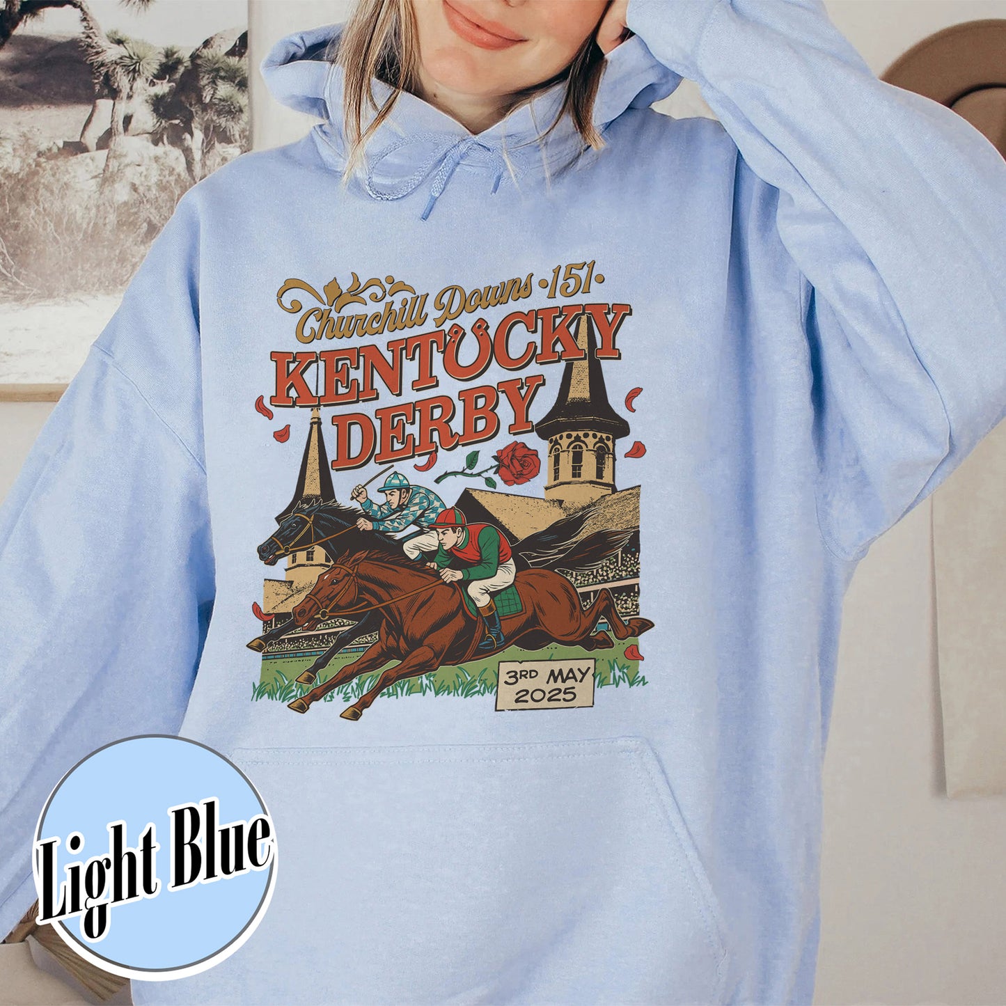 Kentucky Derby 2025 Hoodie, 151st Run for the Roses Hoodie, Horse Racing Lover Hoodie