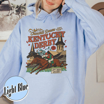 Kentucky Derby 2025 Hoodie, 151st Run for the Roses Hoodie, Horse Racing Lover Hoodie