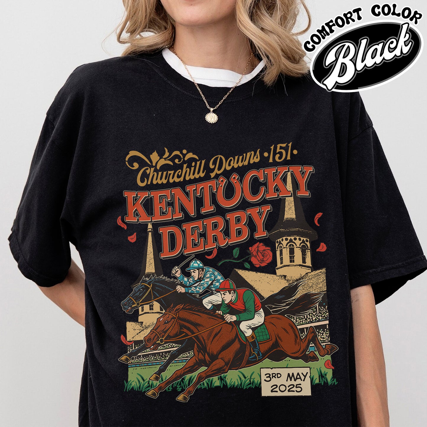 Kentucky Derby 2025 Comfort Color Shirt, 151st Run for the Roses Shirt, Horse Racing Lover Shirt