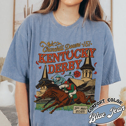 Kentucky Derby 2025 Comfort Color Shirt, 151st Run for the Roses Shirt, Horse Racing Lover Shirt