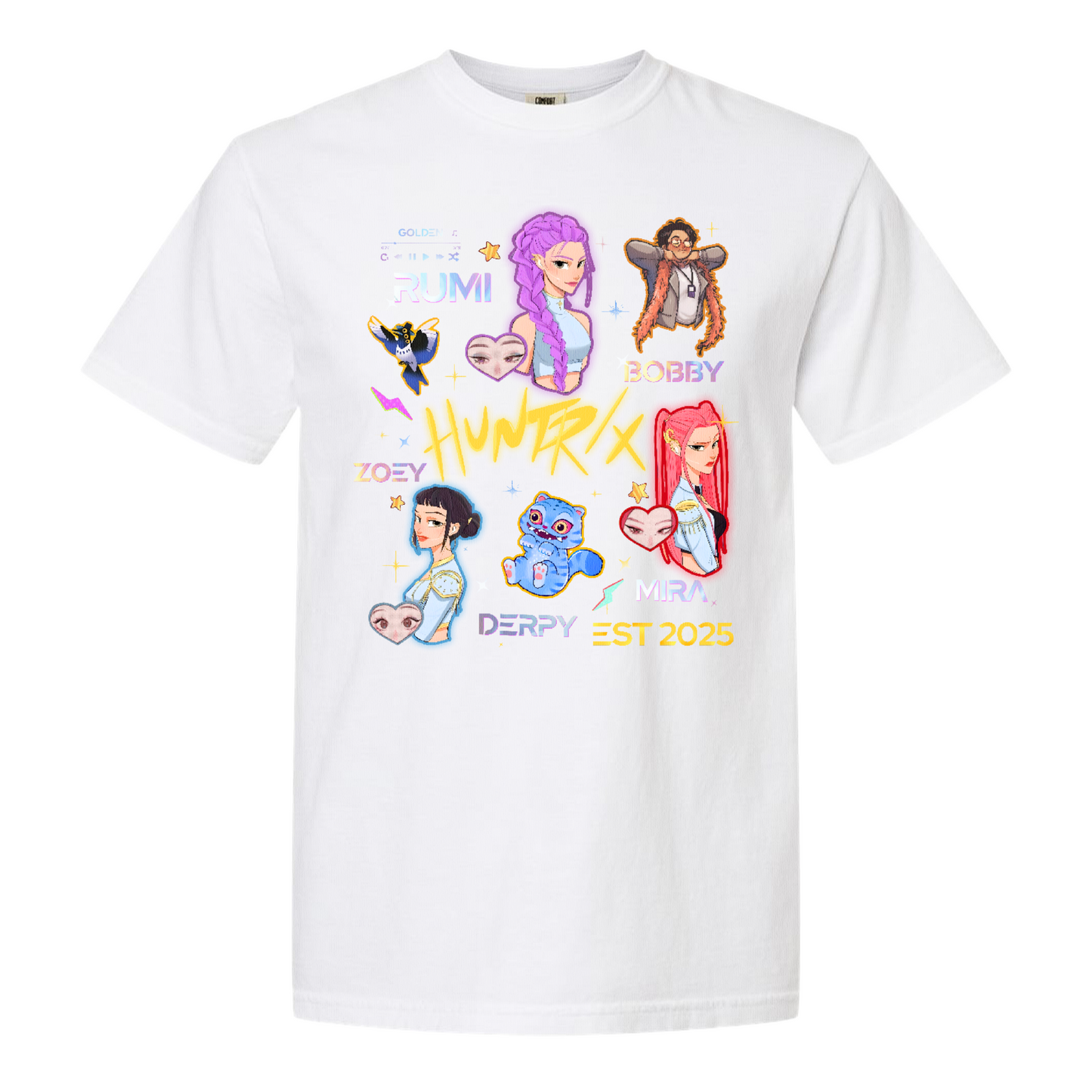Demon Hunters Comfort Color T-Shirt, Kpop Huntrix, Kpop Tee, Saja Boys Shirt, Saja Girls Fan Poster